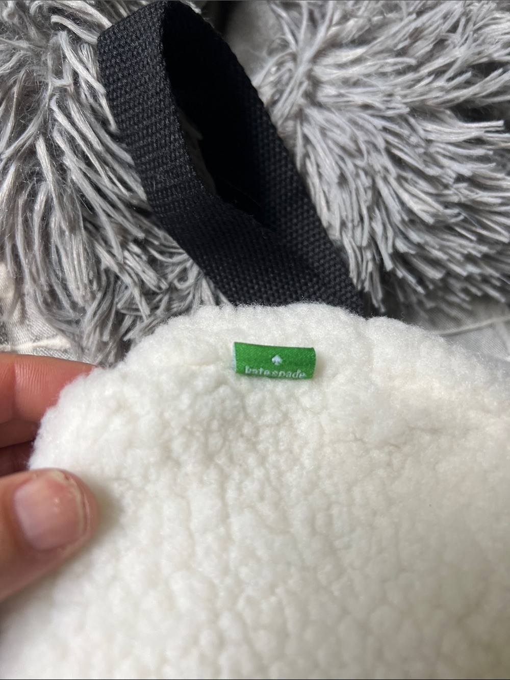 kate spade Cream Sherpa Wristlet Clutch - Picture 4 of 6